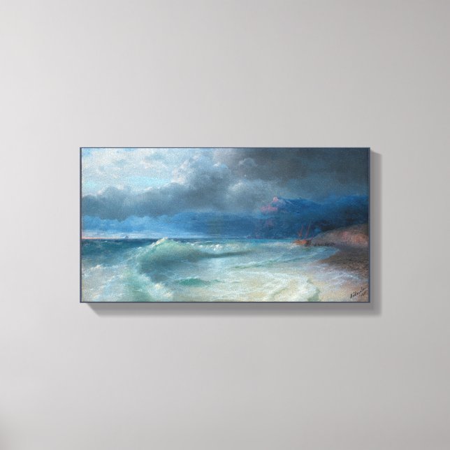 Impressão Em Tela Naufrágio de uma Manhã de Tempestade, Aivazovsky (Frente)