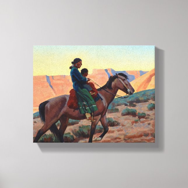 Impressão Em Tela Navajo Mãe, 1945 por Maynard Dixon (Frente)