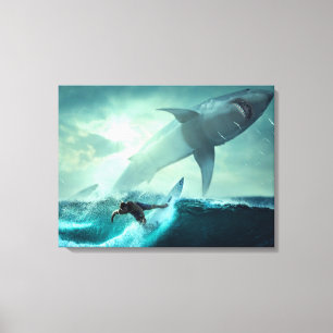 Impressão Em Tela Navegação com tubarões