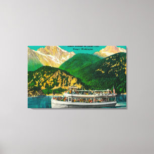 Impressão Em Tela Navio a vapor turístico no lago Diablo, Skagit