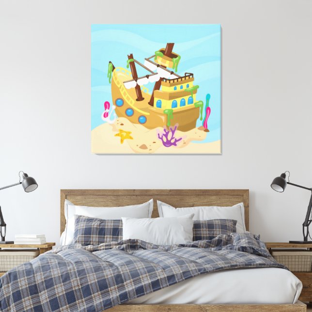 Impressão Em Tela Navio Pirata (Insitu(Quarto))