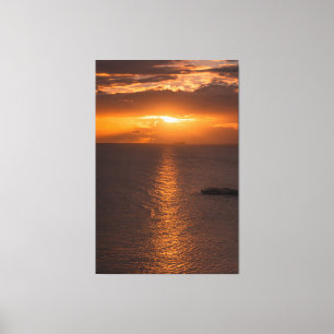 Impressão Em Tela Navio Tanque Ao Sol, No Oceano Atlântico