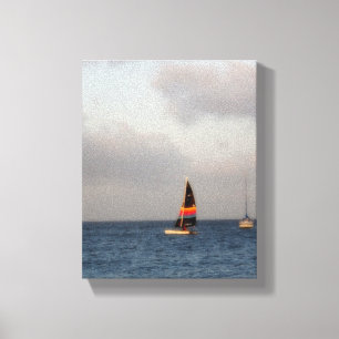Impressão Em Tela Navio-vela Colorido