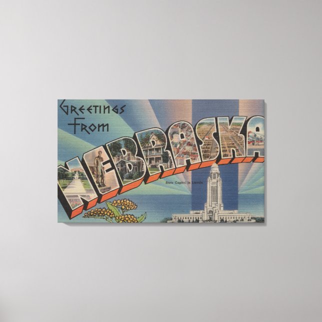 Impressão Em Tela Nebraska (Capital do Estado/Flor) (Frente)