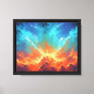 Impressão Em Tela Nebulosa Cósmica Arte Espacial de Galáxia Abstrata