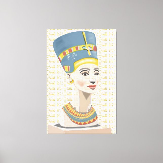 Impressão Em Tela Nefertiti e Cartuchos Dourados (Frente)