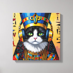 IMPRESSÃO EM TELA NEFERTITI RAINHA DO NILE-GATO PERSA 2