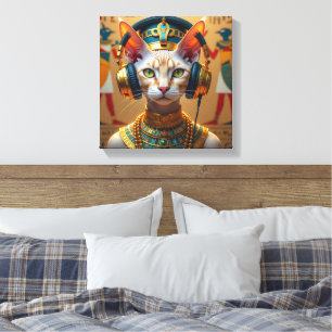 IMPRESSÃO EM TELA NEFERTITI RAINHA DO NILO-GATO DEVON REX