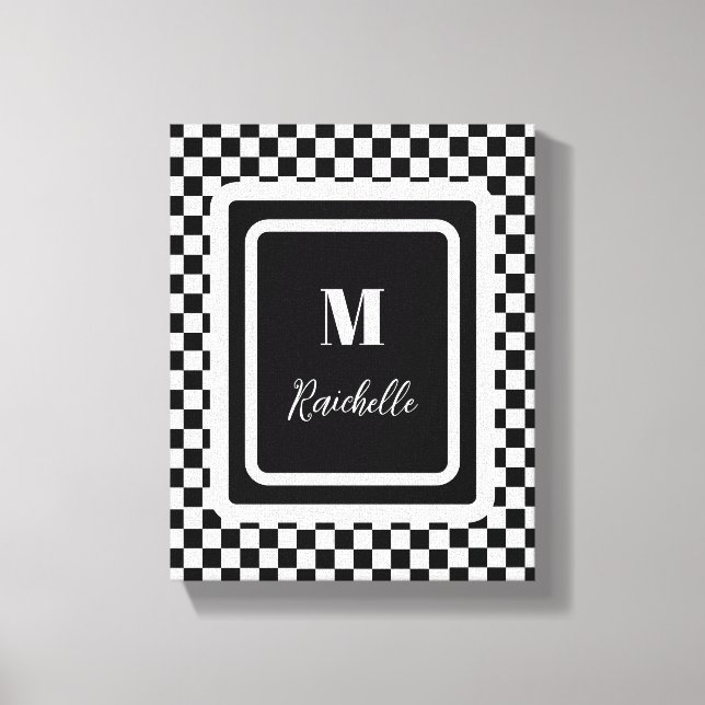 Impressão Em Tela Negrito preto e branco (Frente)