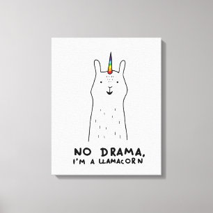 Impressão Em Tela Nenhum drama eu sou um Llamacorn