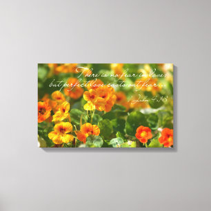 Impressão Em Tela Nenhum medo na foto cristã da flor do verso da