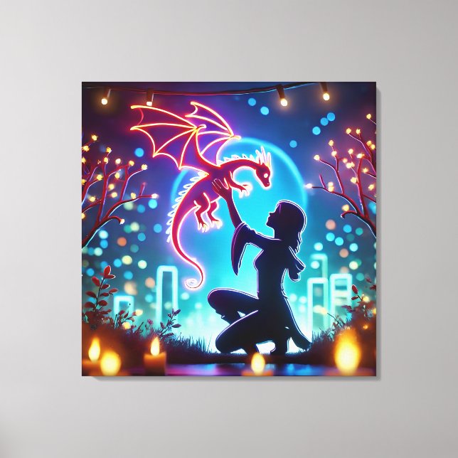 Impressão Em Tela  neon dragon trainer (Frente)