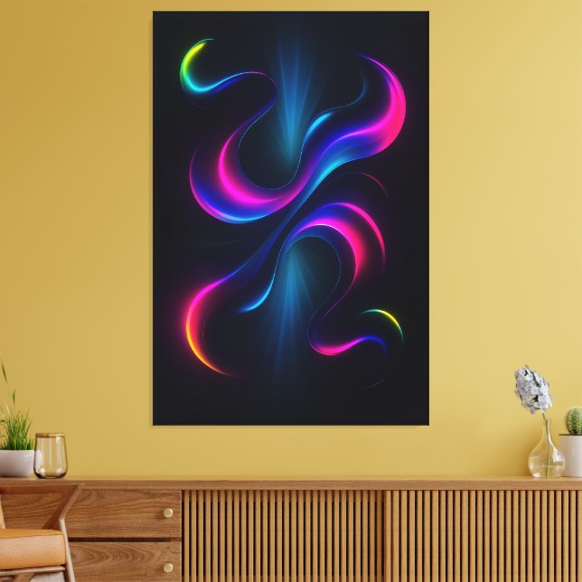 Impressão Em Tela Neon Dreams III Metal Wall Art | Modern Abstract (Insitu(Sala de estar))