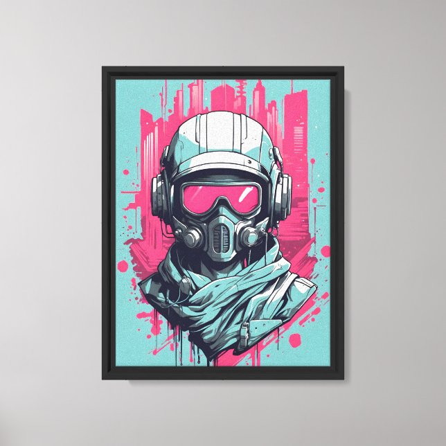 Impressão Em Tela Neon Future Hero (Frente)