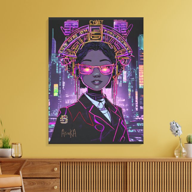 Impressão Em Tela Neon Futuro ID1028 (Insitu(Sala de estar))