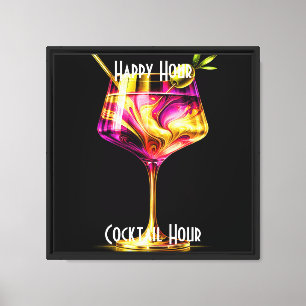 Impressão Em Tela Neon Modern Party Time Personalizado