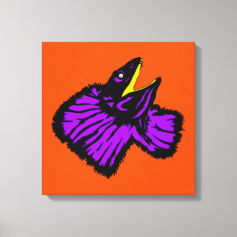 Impressão Em Tela Néon Roxo Estilizado Lizard