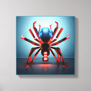 Impressão Em Tela Neon Spider Art