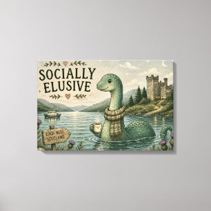 Impressão Em Tela Nessie Esquiva Socialmente Criptídeo Aconchegante