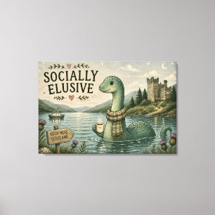 Impressão Em Tela Nessie Esquiva Socialmente Críptido Aconchegante L