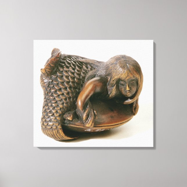 Impressão Em Tela Netsuke esculpida em forma de sereia (Frente)