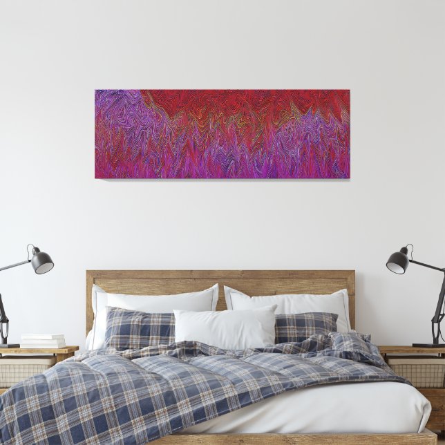 Impressão Em Tela "Neural Firestorm" Abstrato" Red Purple (Insitu(Quarto))