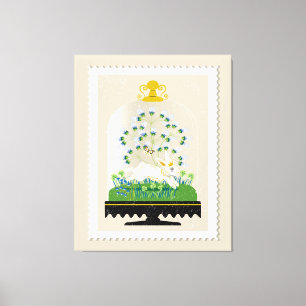 Impressão Em Tela Neutral Botânico Bunny Cloche Farmhouse Francês