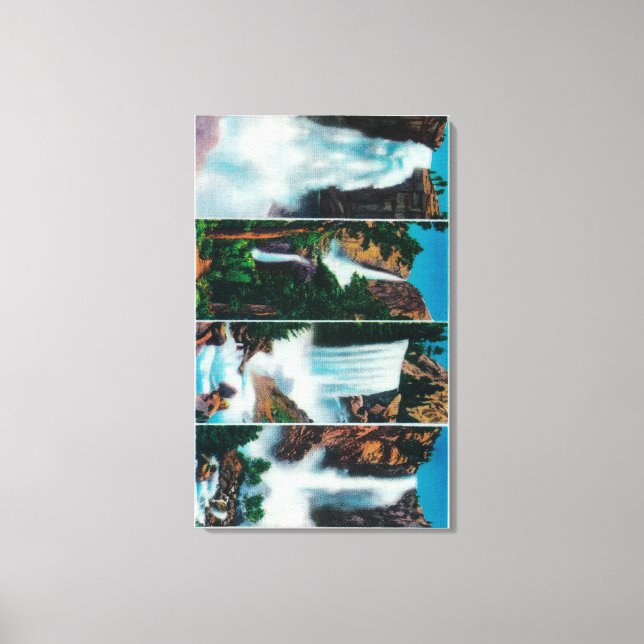 Impressão Em Tela Nevada, Yosemite, Vernal e Folhas de Véu Brida (Frente)