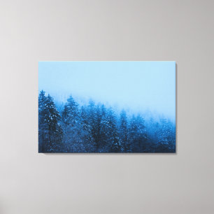 Impressão Em Tela Neve coberta de neve pelo lago Bohinj, Slove