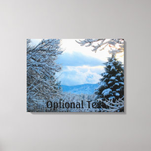 Impressão Em Tela Neve em Pinheiros nas Montanhas Rochosas do Colora