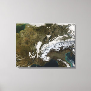 Impressão Em Tela Neve, névoa, e baixas nuvens em Europa ocidental