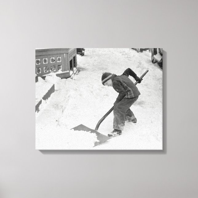 Impressão Em Tela Neve Shoveling, 1940 (Frente)