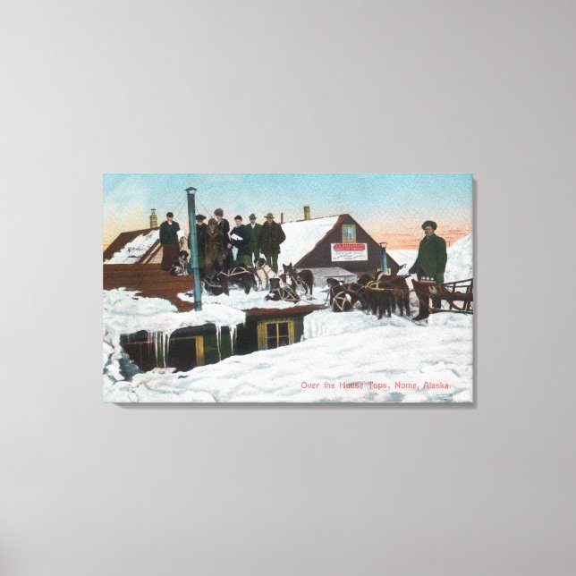 Impressão Em Tela Neve Sobre A Casa TopsNome, AK (Frente)