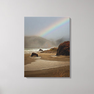 Impressão Em Tela Névoa e Arco-íris no Rio Pistil Beach Oregon