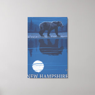 Impressão Em Tela New Hampshire Bear no Luar