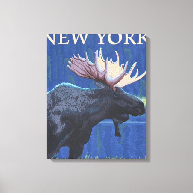 Impressão Em Tela New YorkMoose no Luar (Frente)
