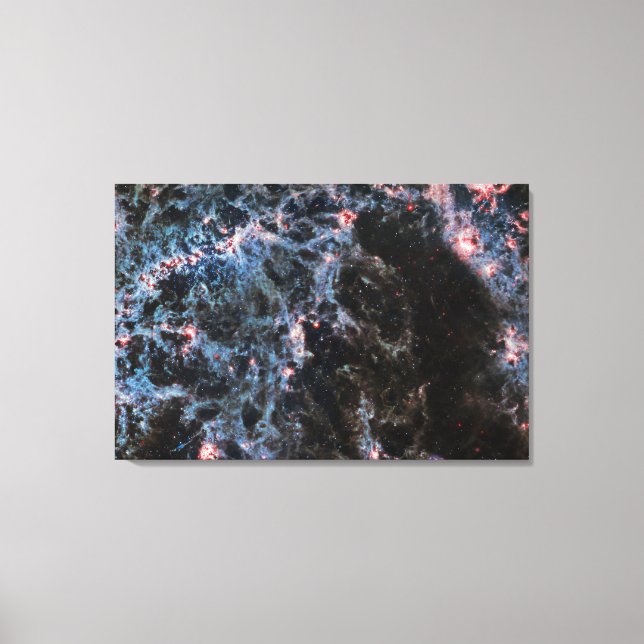 Impressão Em Tela NGC 5068 Azul e Vermelho | JWST (Frente)