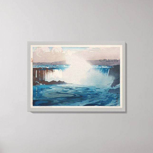 Impressão Em Tela Niagara Falls, Hiroshi Yoshida, Woodcut (Frente)