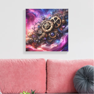 Impressão Em Tela Níbula de Clocos Steampunk
