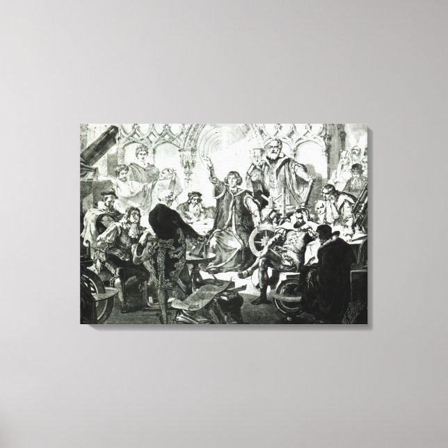 Impressão Em Tela Nicolaus Copérnico Explicando sua Teoria (Frente)