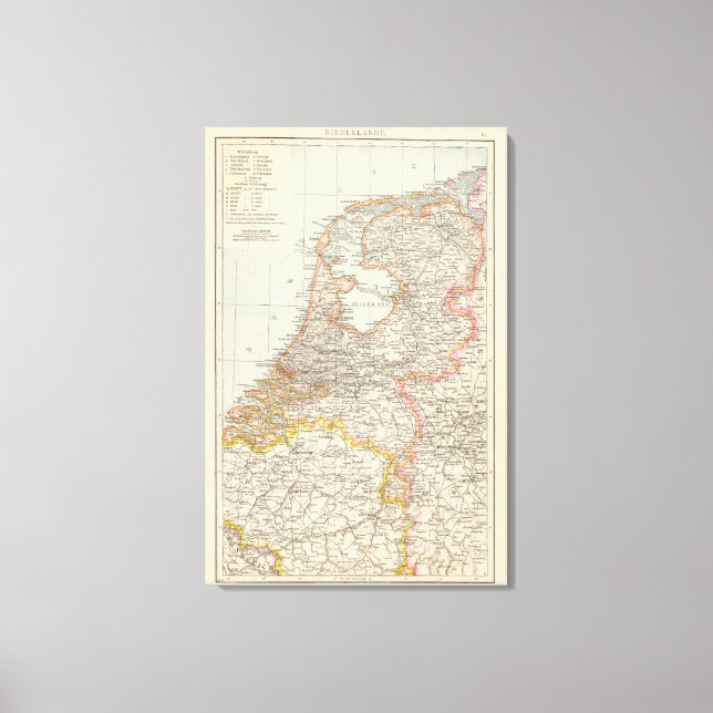 Impressão Em Tela Niederlande - Mapa Holandês (Frente)