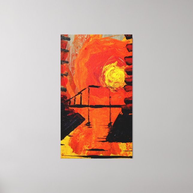 Impressão Em Tela "Night Falls", acrylic, experimental series (Frente)