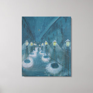 Impressão Em Tela Night Street (Street By Night) (1922) Walter Grama