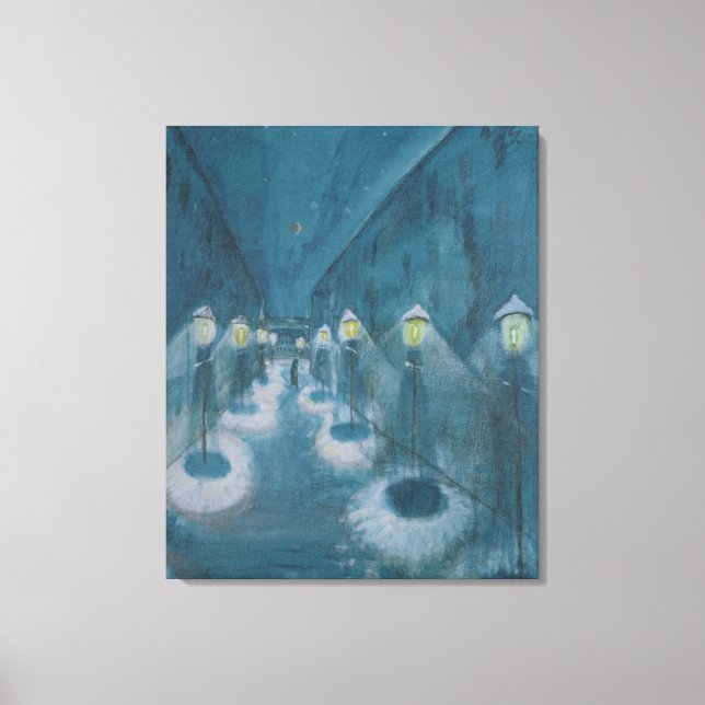 Impressão Em Tela Night Street (Street By Night) (1922) Walter Grama (Frente)