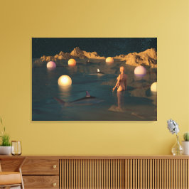 Impressão Em Tela Night Swimming