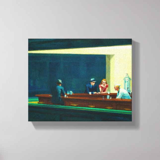 Impressão Em Tela Nighthawks, 1942 por Edward Hopper (Frente)
