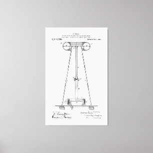 Impressão Em Tela Nikola Tesla Energy Transmission Pantent US1119732