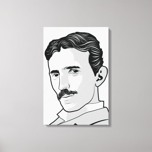 Impressão Em Tela Nikola Tesla Face (Frente)