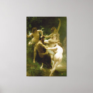 Impressão Em Tela Ninfas e Satyr (Nymphes e sátiras) (1873)