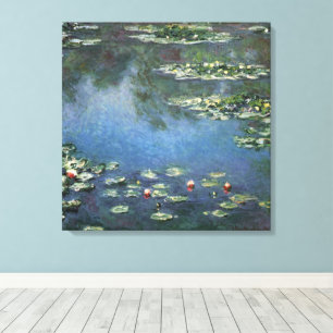 Impressão Em Tela Ninféias de Claude Monet, Flores Vintage